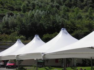 Vortex Parasols Joined by Gutters