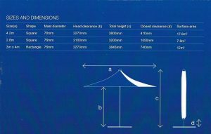 Vortex 2.8m Square Storm Parasol