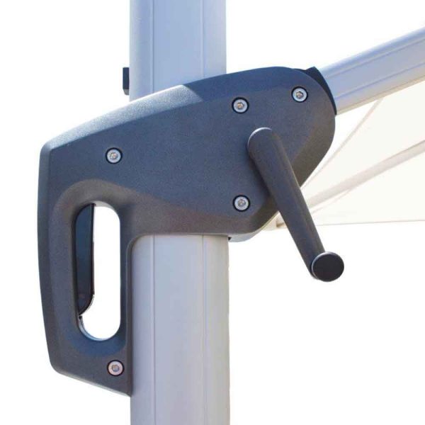 Tradewinds Cantilever 3m square parasol view of the closing mechanism